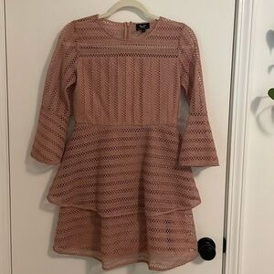 Bardot Big Girls Collins Frill Dress in Peach Pink Holiday Special Occasion